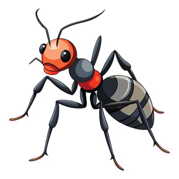 ant with black and red stripes illustration vector