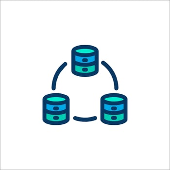 A database icon with two stacks of data vector