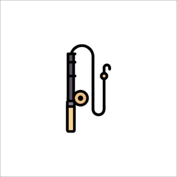 Fishing rod icon illustration vector
