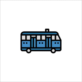 A blue bus icon on a white background vector