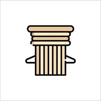 A wooden chair with a wooden frame and a wooden seat vector
