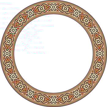 colored round ornament ring of ancient Greece. Classic pattern frame border Roman Empire. vector