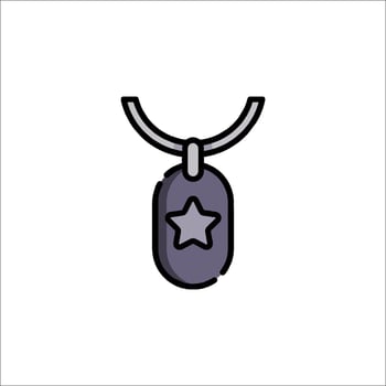 A dog tag with a star on it vector