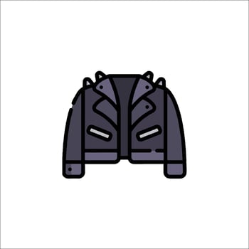 A black leather jacket icon on a white background vector