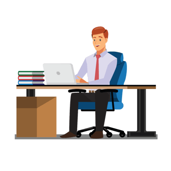 businessman working at his desk png