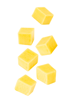 Falling Cube Mango, cutout, full depth of field png