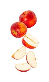 Falling Red Apple, cutout, full depth of field png
