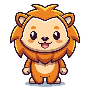 cute lion illustration vector