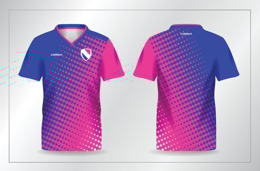 dotted blue and pink background pattern for sport jersey football and soccer shirt template vector