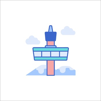 A tower with a clock on top of it vector
