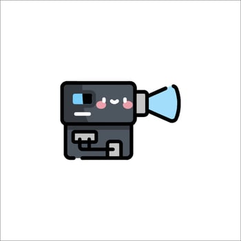 A cartoon character with a camera on it vector