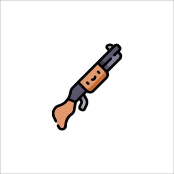 A gun icon in a line style on a white background vector