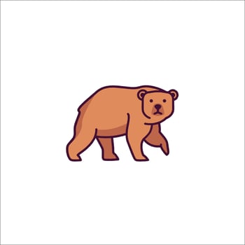 A bear is standing on a white background vector