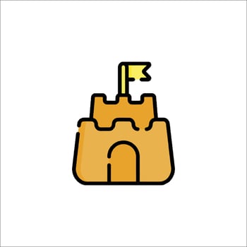 Sand castle icon illustration vector