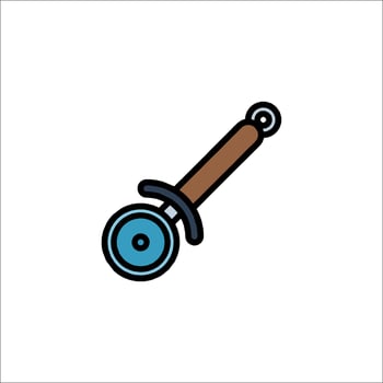 A blue and brown icon of a knife vector