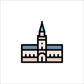 A church building icon in a line style vector