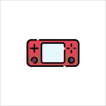 A red game console icon on a white background vector