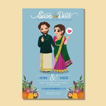 Wedding invitation card vector