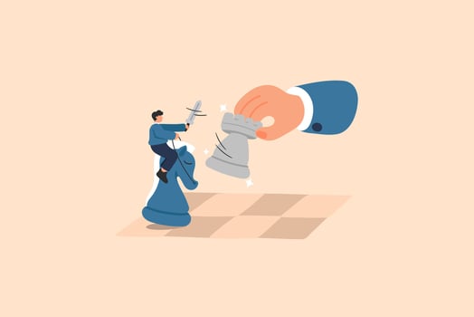 Strategic Battle in Business and Finance. Chess, Board, Strategy Illustration vector