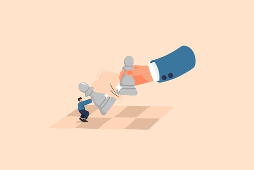 Strategic Challenge on the Chessboard. Symbolizes the Imbalance of Power, Determination in Scenarios. vector