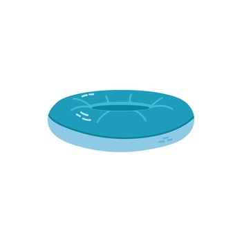 Rubber ring icon in flat color style. Swimming pool equipment vector