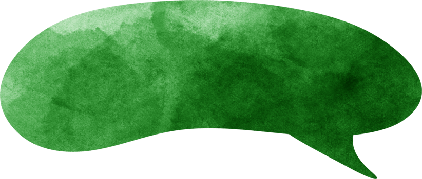 Green watercolor speech bubble illustration png