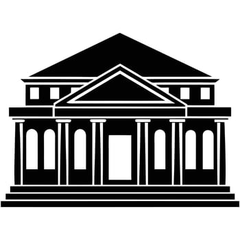 Historical Museum Silhouette on White Background vector