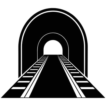 Tunnel Silhouette Design on White Background vector
