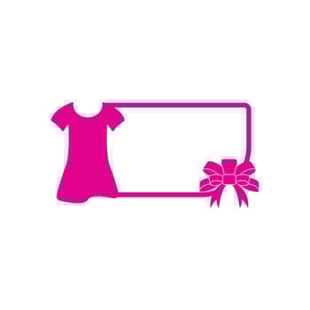A pink dress with a ribbon and a frame vector