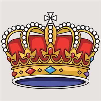 Multicolor Royal Crown Graphics vector