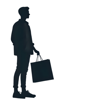A cool guy holding a shopping bag png