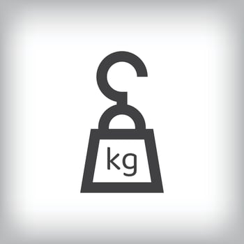 Unique simple weight barbell logo design. Gym equipment and lifting template in geometric style. vector