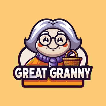 great granny logo template vector