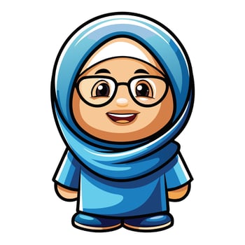 muslim girl cartoon charactervector illustration vector