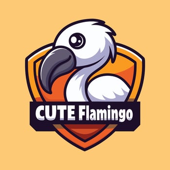 a logo for cute flamingo vector