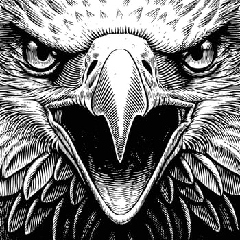 an eagle head with an angry expression vector