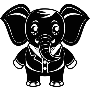 an elephant in a suit and tie vector