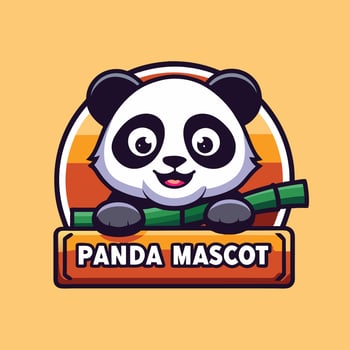 panda mascot logo design vector