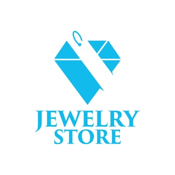 jewelry store flat minimalist logo design vector
