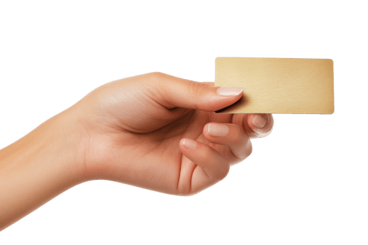 Hand holding credit card png