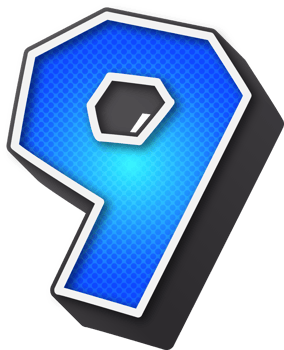3D Super Comic Cartoon Alphabet, Number 9 png