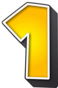 3D Super Comic Cartoon Alphabet, Number 1 png