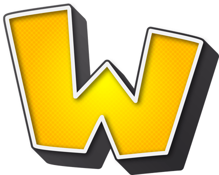 3D Super Comic Cartoon Alphabet, Letter W png
