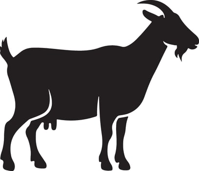 Simple Goat Silhouette Design vector