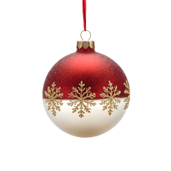 a red and white christmas ornament png