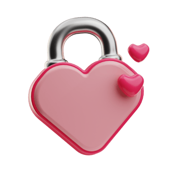 Love Padlock Valentine ivent illustration 3d png