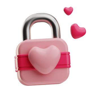 Paddlock Valentine ivent illustration 3d png