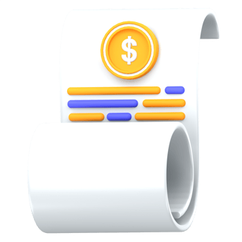 3d illustration bill paper png