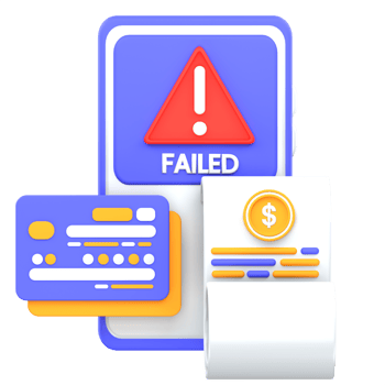 3d illustration mobile payment failed transaction png