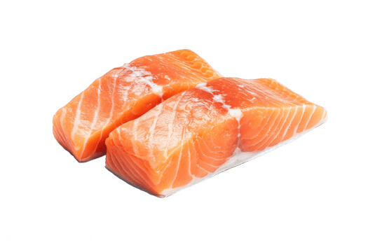 slice of raw salmon isolated png